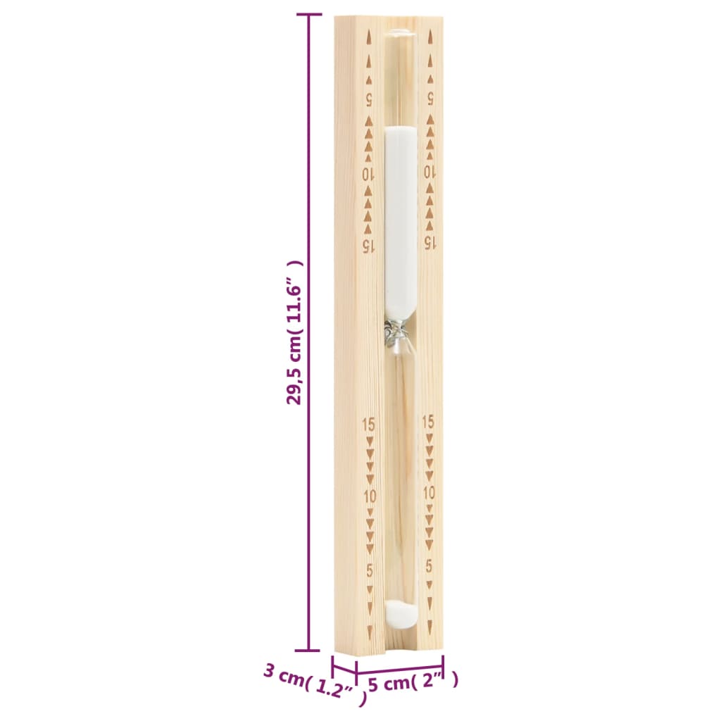 2 in 1 Sauna Hygrothermograph and Sand Timer Set Solid Wood Pine - OLBRIT