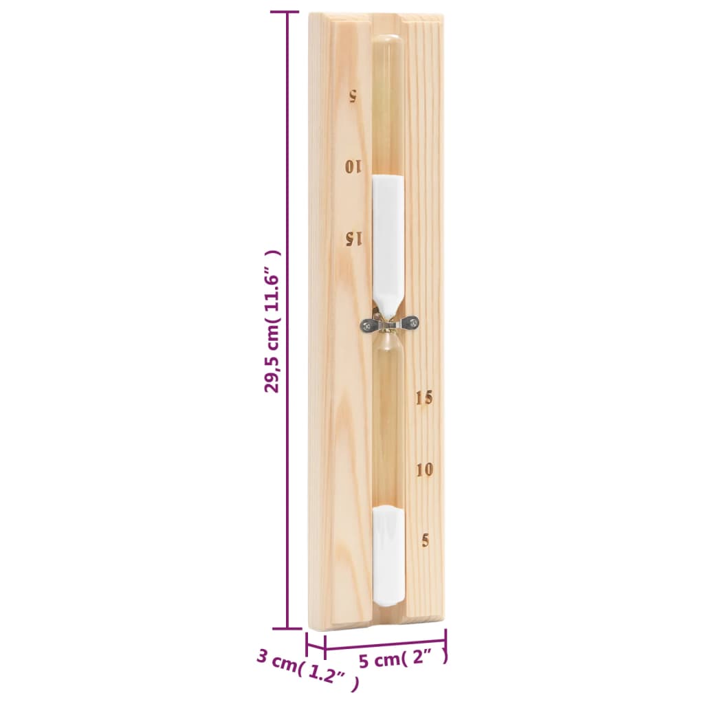 2 in 1 Sauna Hygrothermograph and Sand Timer Set Solid Wood Pine - OLBRIT