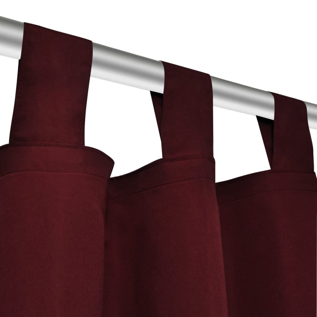 2 pcs Bordeaux Micro Satin Curtains with Loops 140 x 175 cm - OLBRIT