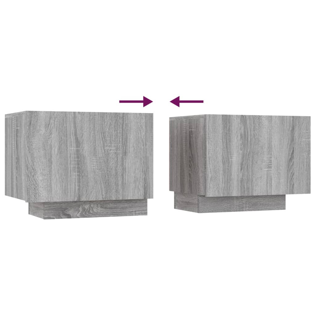 3 Piece TV Cabinet Set with LED Lights Grey Sonoma - OLBRIT