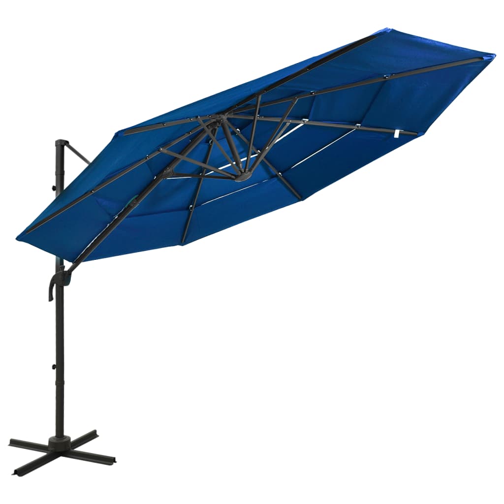 4-Tier Parasol Sunshade with Aluminium Pole 3x3 m - OLBRIT