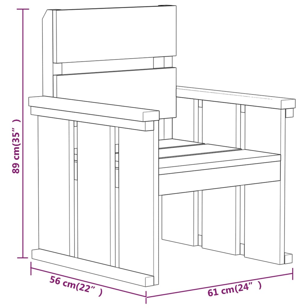 4 Piece Garden Dining Set Impregnated Pinewood - OLBRIT