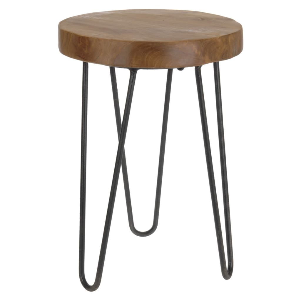 Decorative Stool with Metal Legs 30x42 cm - OLBRIT