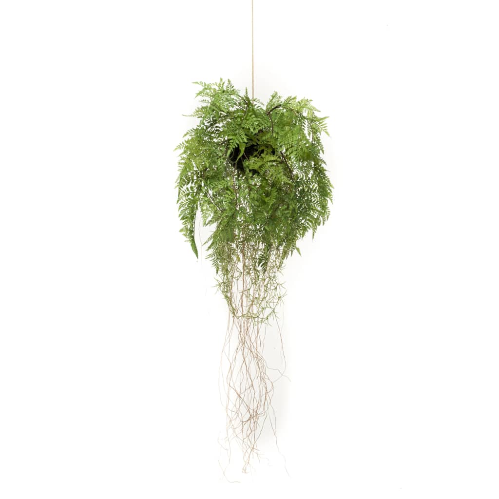 Artificial Hanging Fern with Roots 35 cm - OLBRIT