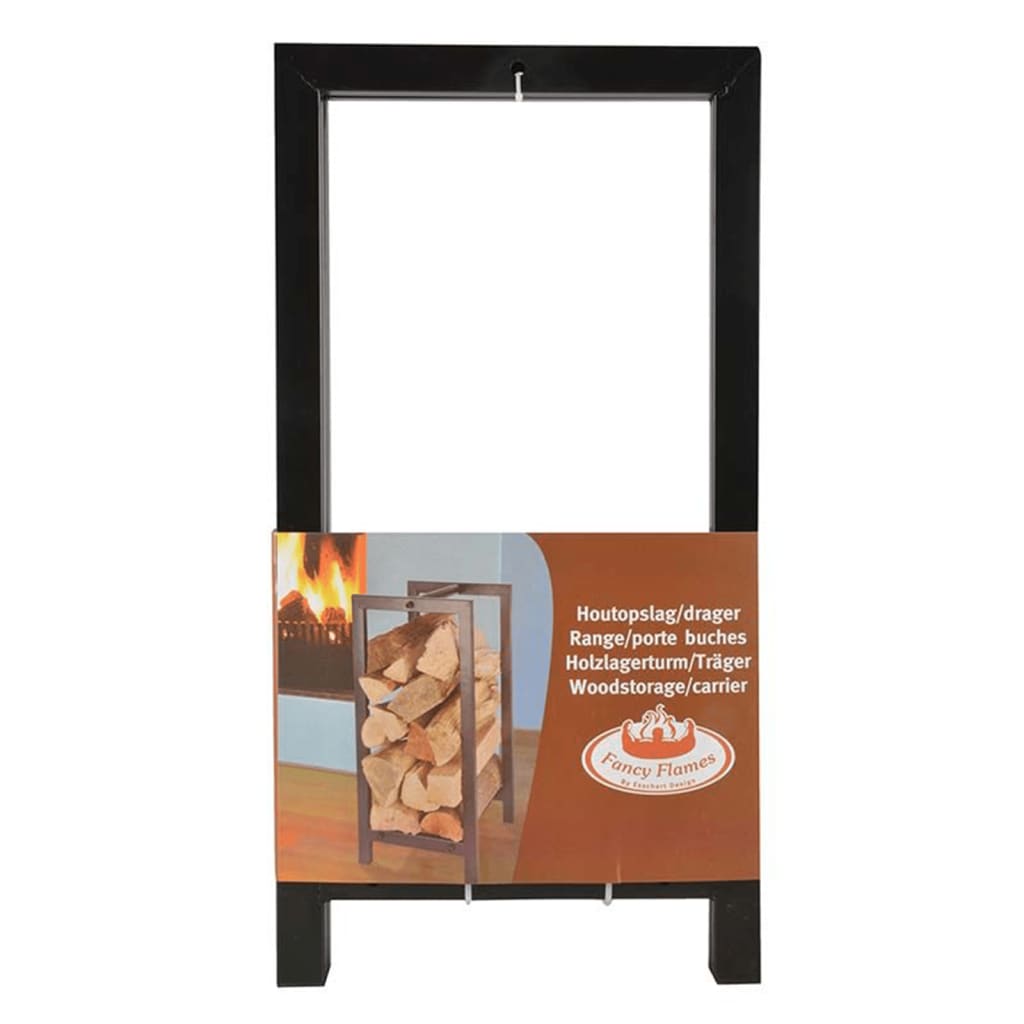 Wood Storage Rack and Carrier Black - OLBRIT