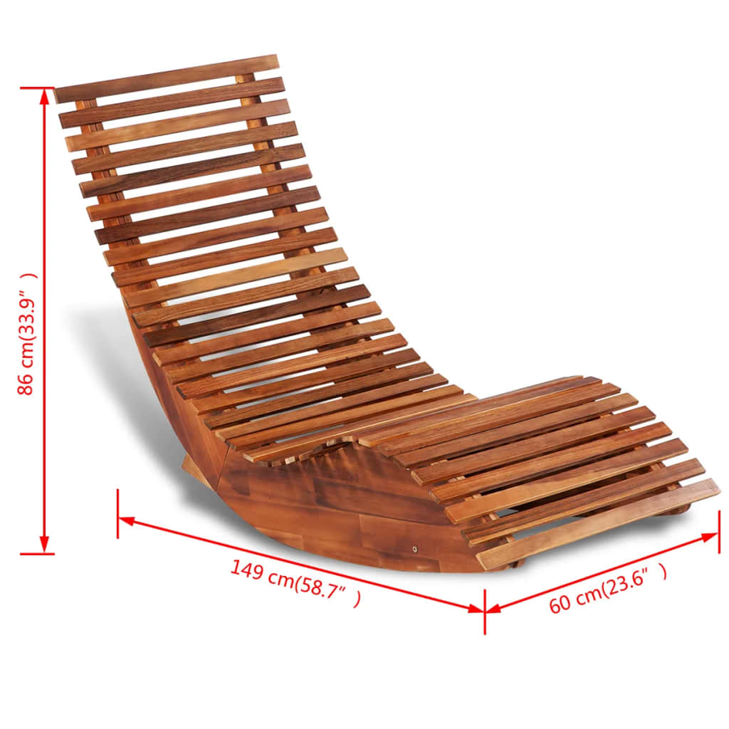 Rocking Sun Lounger Acacia Wood - OLBRIT