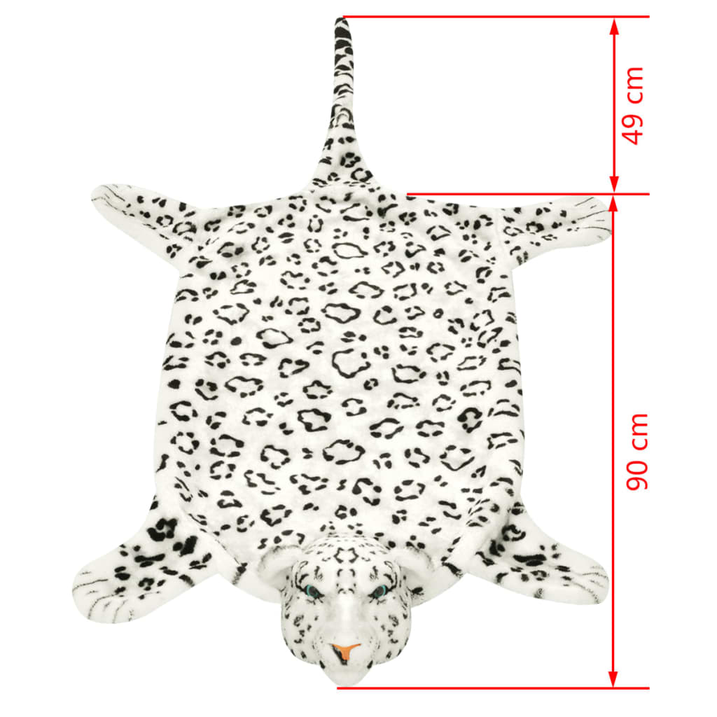 Leopard Carpet Plush 139 cm White - OLBRIT