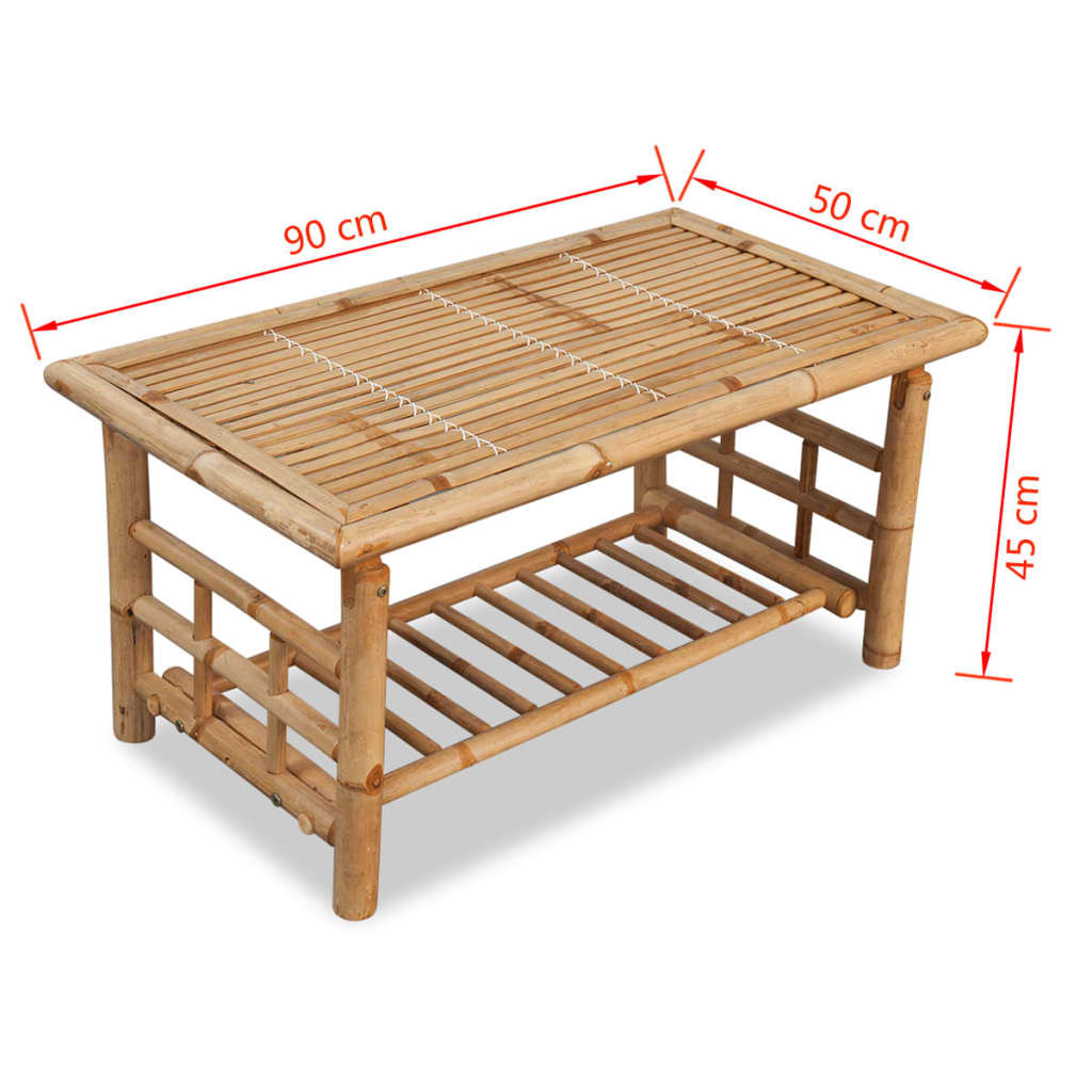 Coffee Table Bamboo 90x50x45 cm - OLBRIT