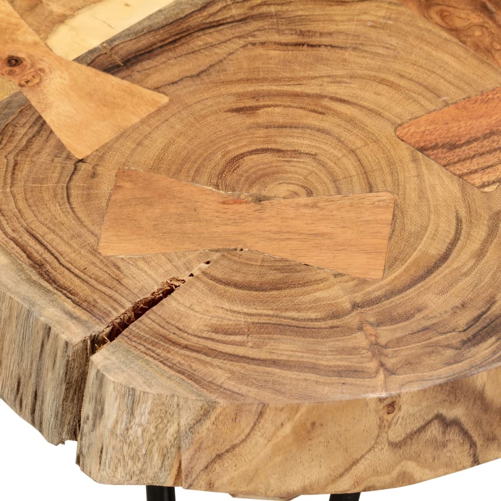Log Coffee Table Solid Acacia Wood (55-60)x40 cm - OLBRIT