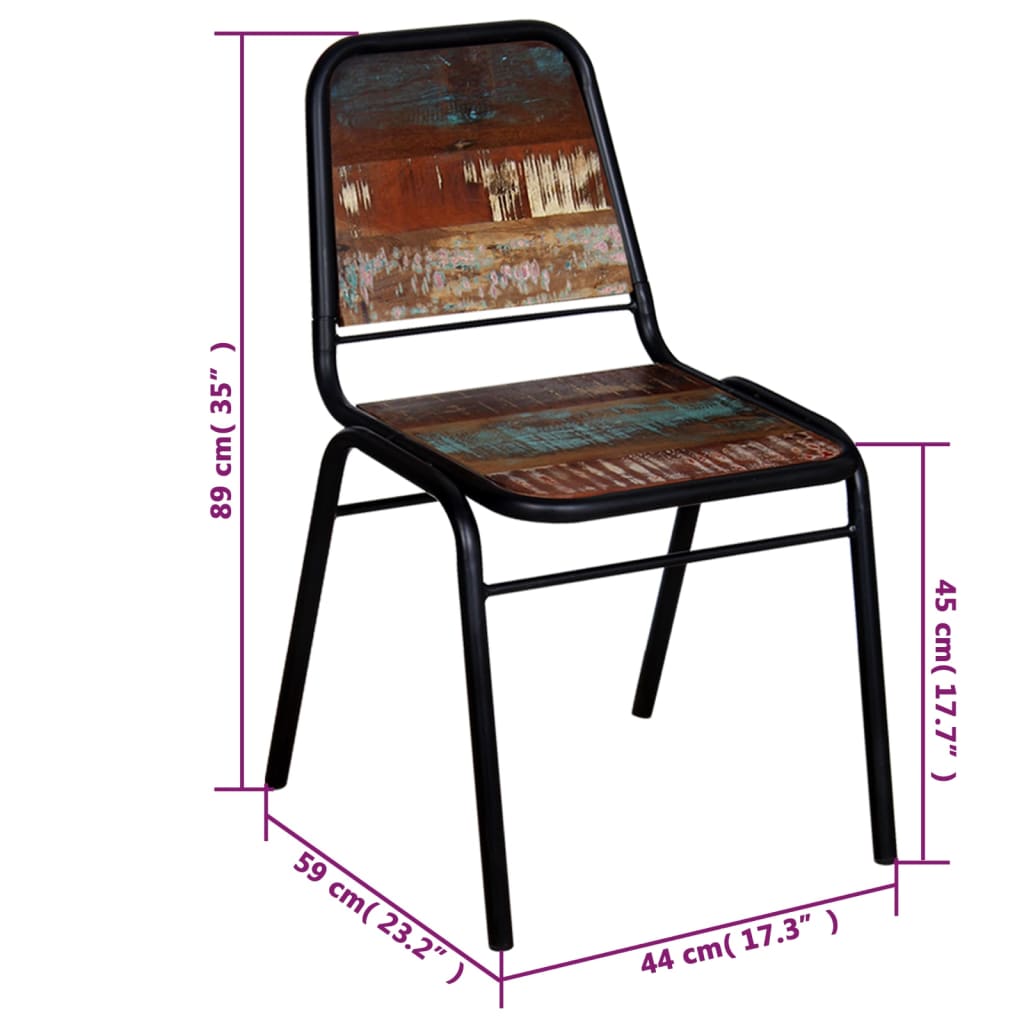 Dining Chairs 2 pcs Solid Reclaimed Wood - OLBRIT