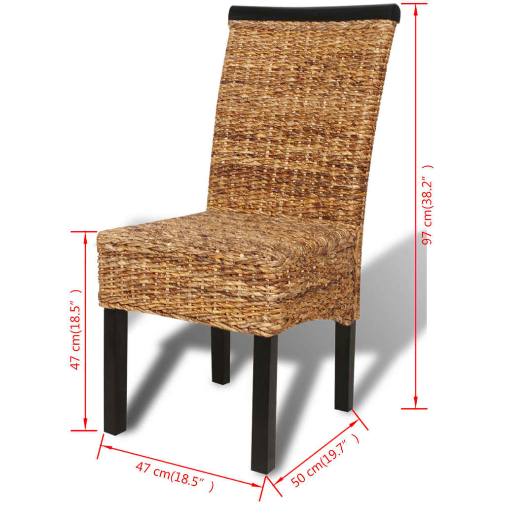 Dining Chairs 4 pcs Abaca and Solid Mango Wood - OLBRIT
