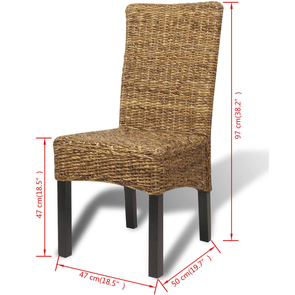 Dining Chairs 6 pcs Abaca and Solid Mango Wood - OLBRIT