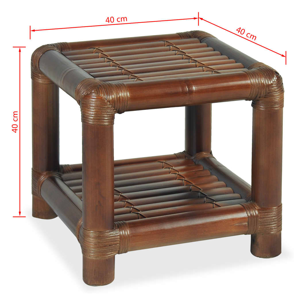 Bedside Table 40x40x40 cm Bamboo Dark Brown - OLBRIT