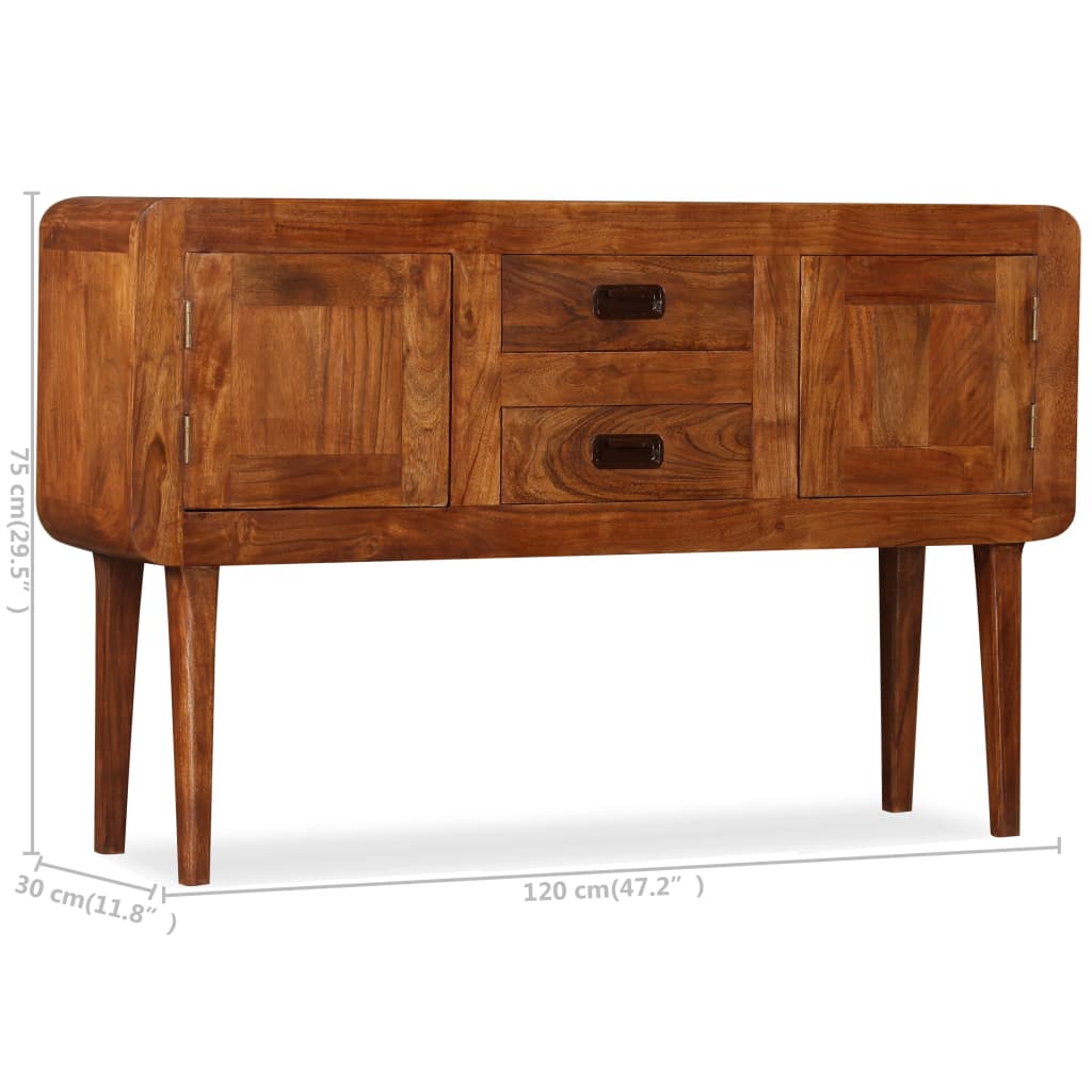 Sideboard Solid Wood with Honey Finish 120x30x75 cm - OLBRIT