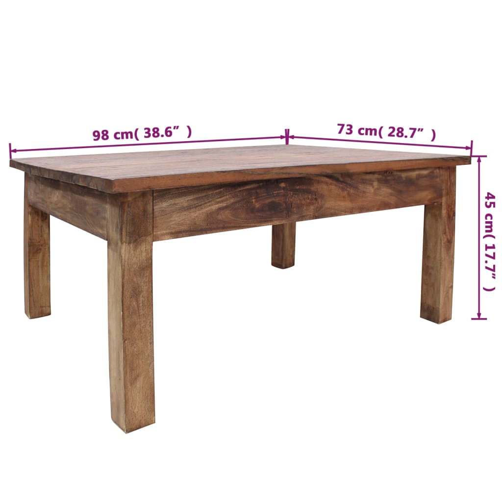 Coffee Table Solid Reclaimed Wood 98x73x45 cm - OLBRIT
