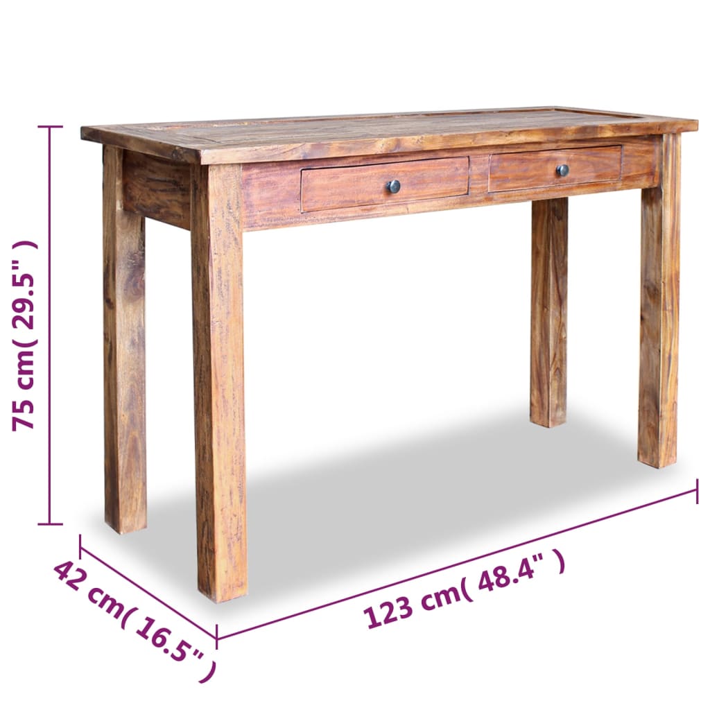 Console Table Solid Reclaimed Wood 123x42x75 cm - OLBRIT