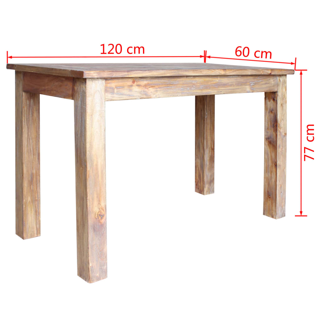 Dining Table Solid Reclaimed Wood 120x60x77 cm - OLBRIT