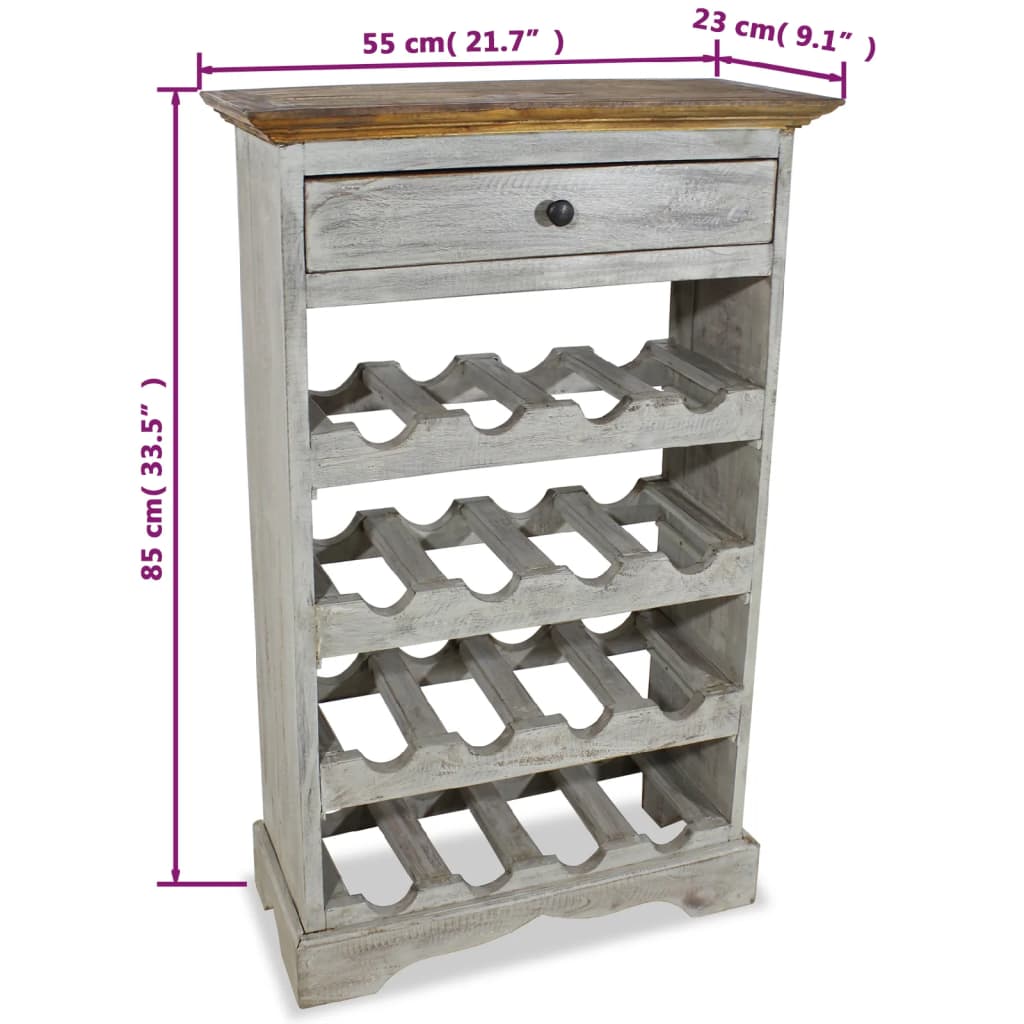 Wine Rack Solid Reclaimed Wood 55x23x85 cm - OLBRIT