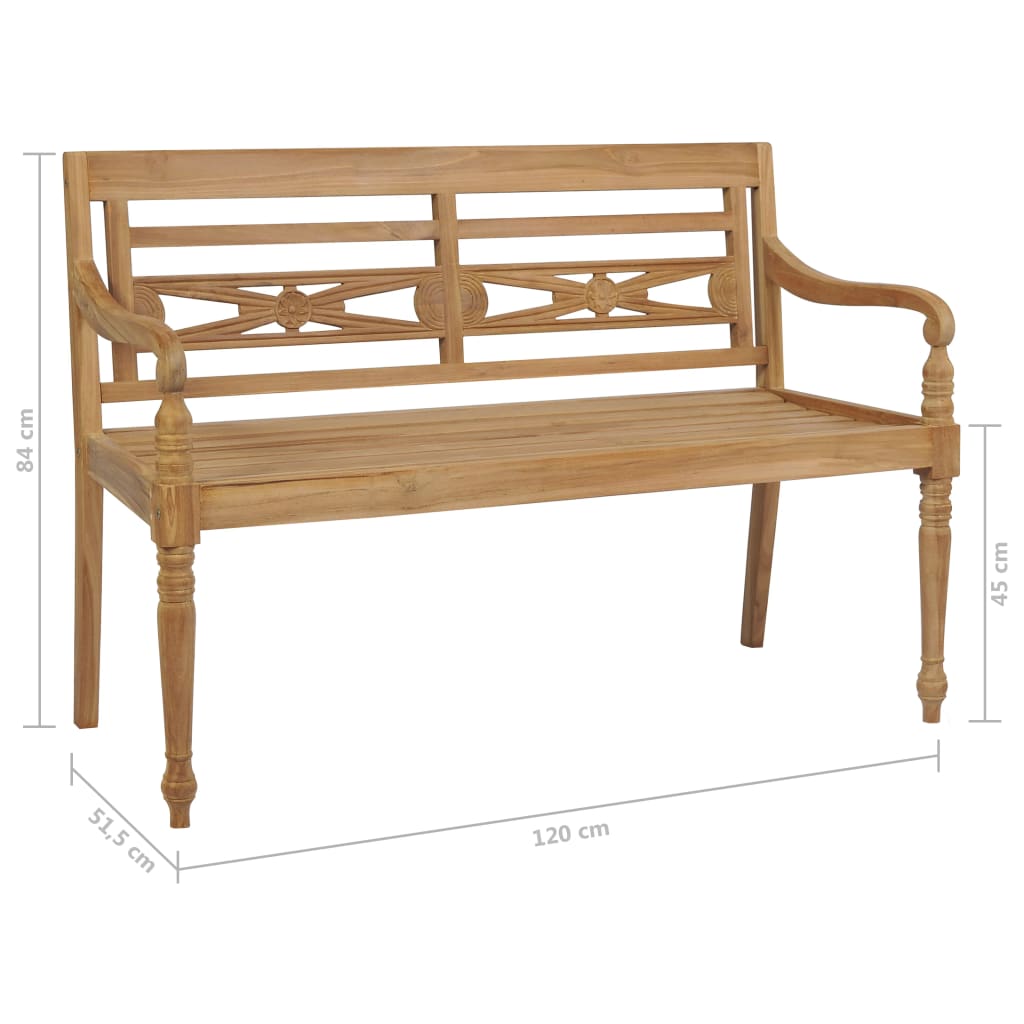 Batavia Bench 120 cm Teak - OLBRIT