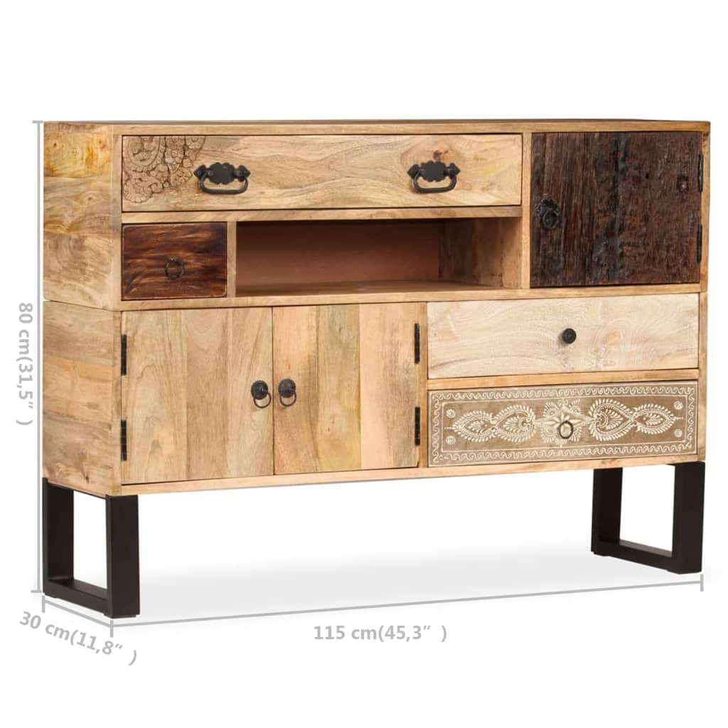Sideboard Solid Mango Wood 115x30x80 cm - OLBRIT