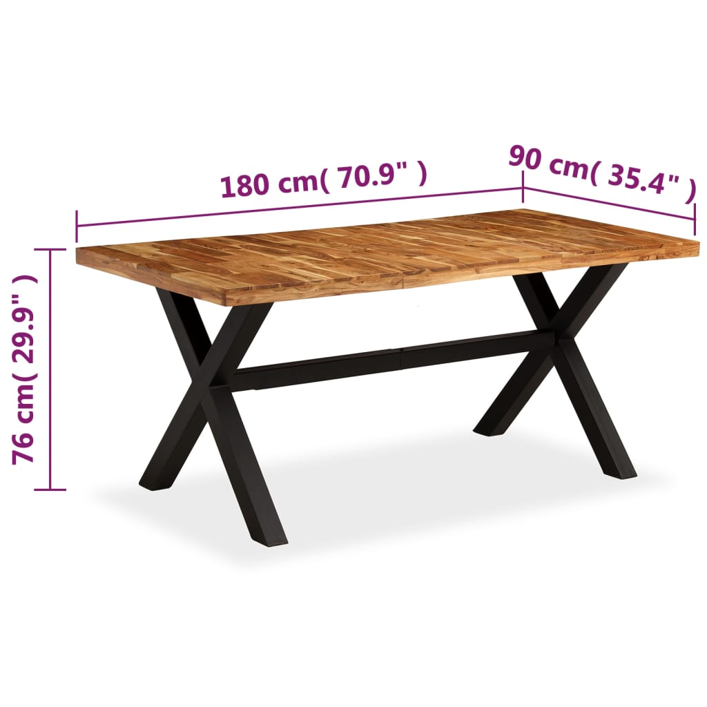 Dining Table Solid Acacia and Mango Wood 180x90x76 cm - OLBRIT