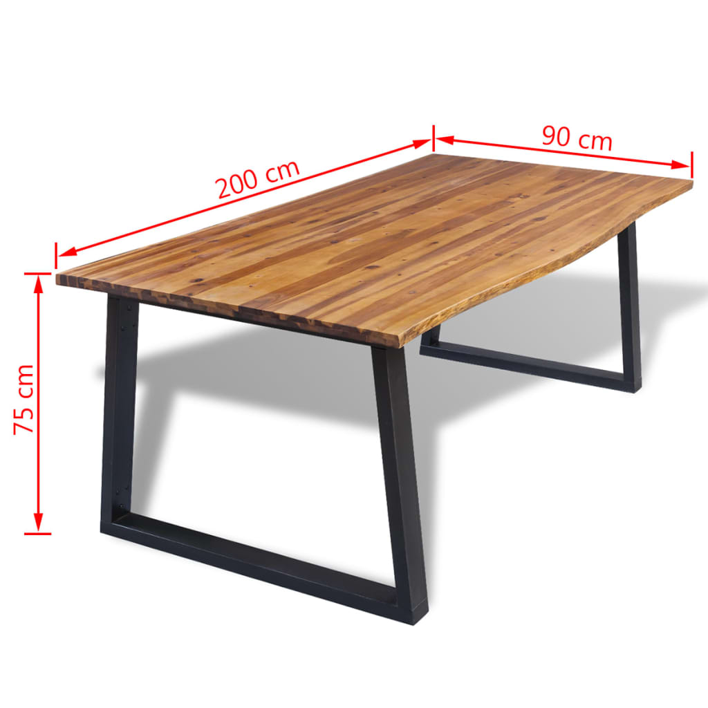 Dining Table Solid Acacia Wood 200x90 cm - OLBRIT