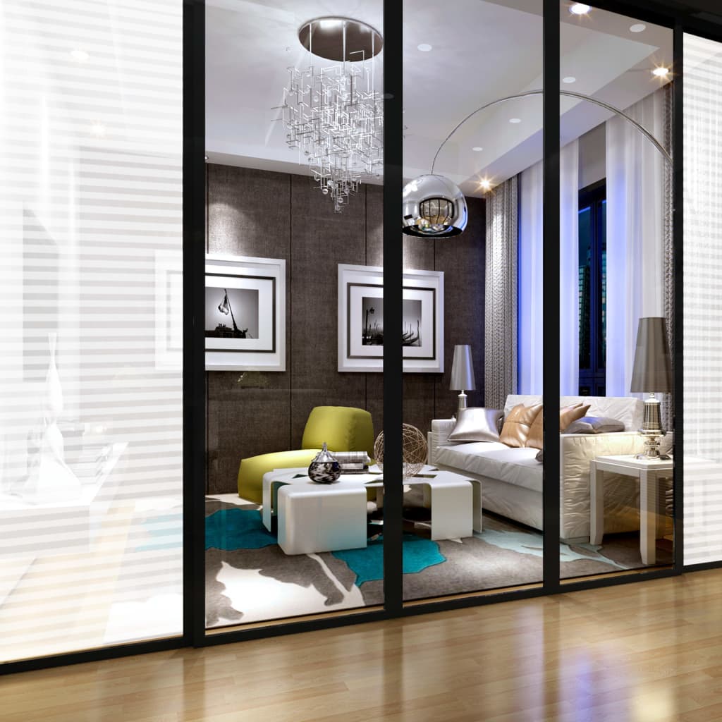 Frosted Privacy Window Film Adhesive Stripes 0.9x10 m - OLBRIT