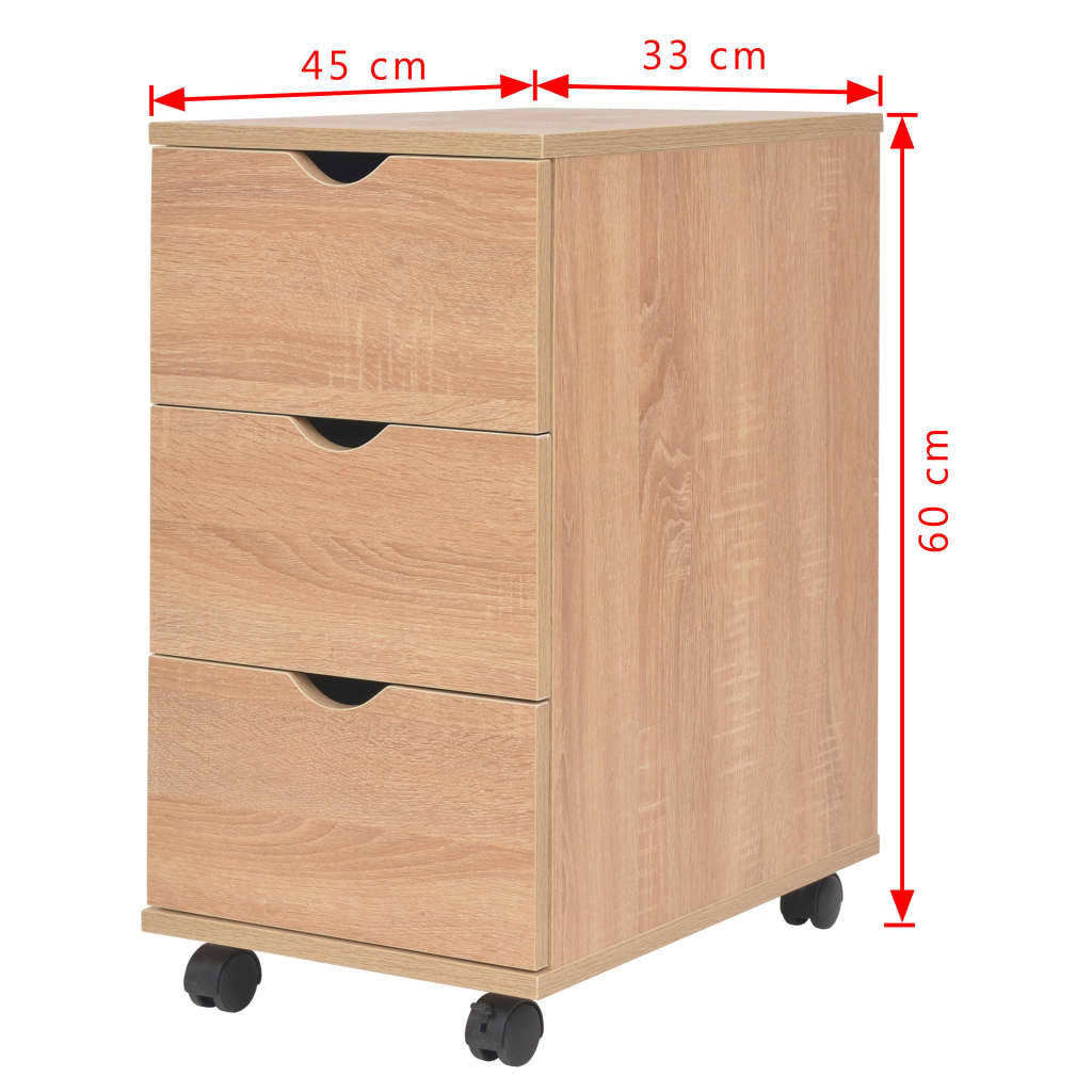 Drawer Unit 33x45x60 cm Oak - OLBRIT