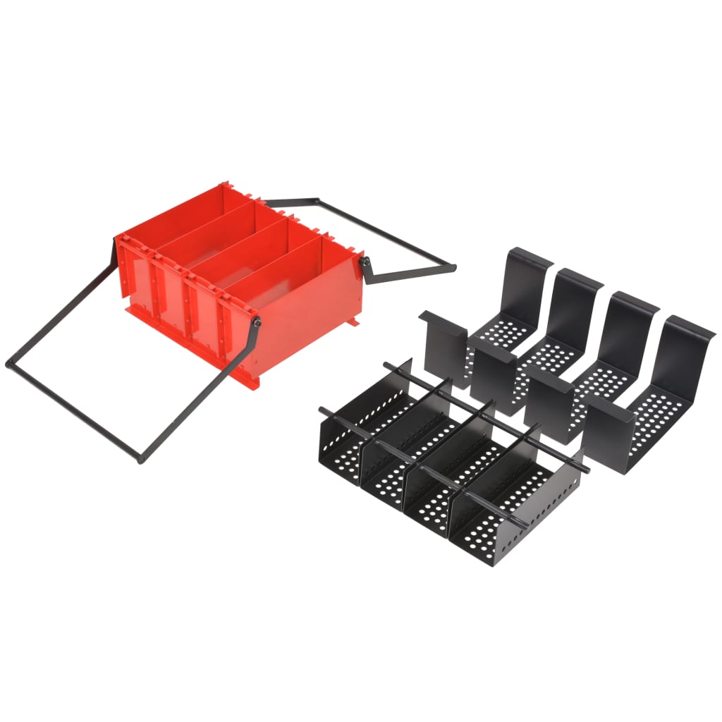 Paper Log Briquette Maker Steel 38x31x18 cm Black and Red - OLBRIT