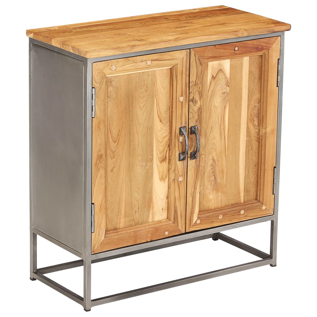 Sideboard Recycled Teak and Steel 65x30x70 cm - OLBRIT