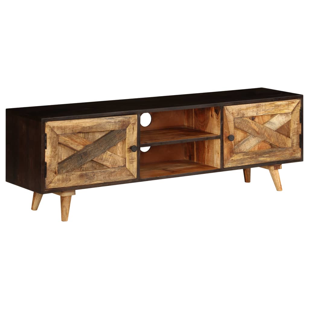 TV Cabinet Solid Mango Wood 140x30x45 cm - OLBRIT