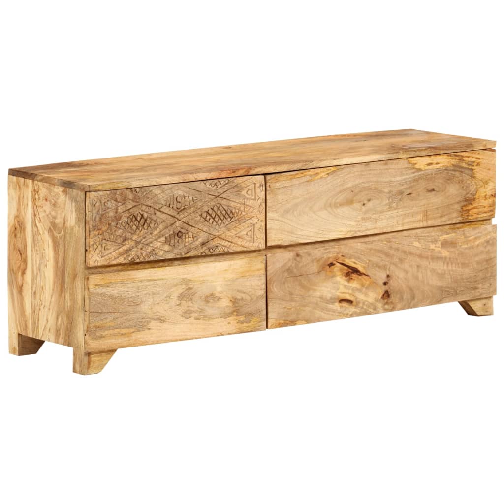 TV Cabinet Solid Mango Wood 110x30x40 cm - OLBRIT