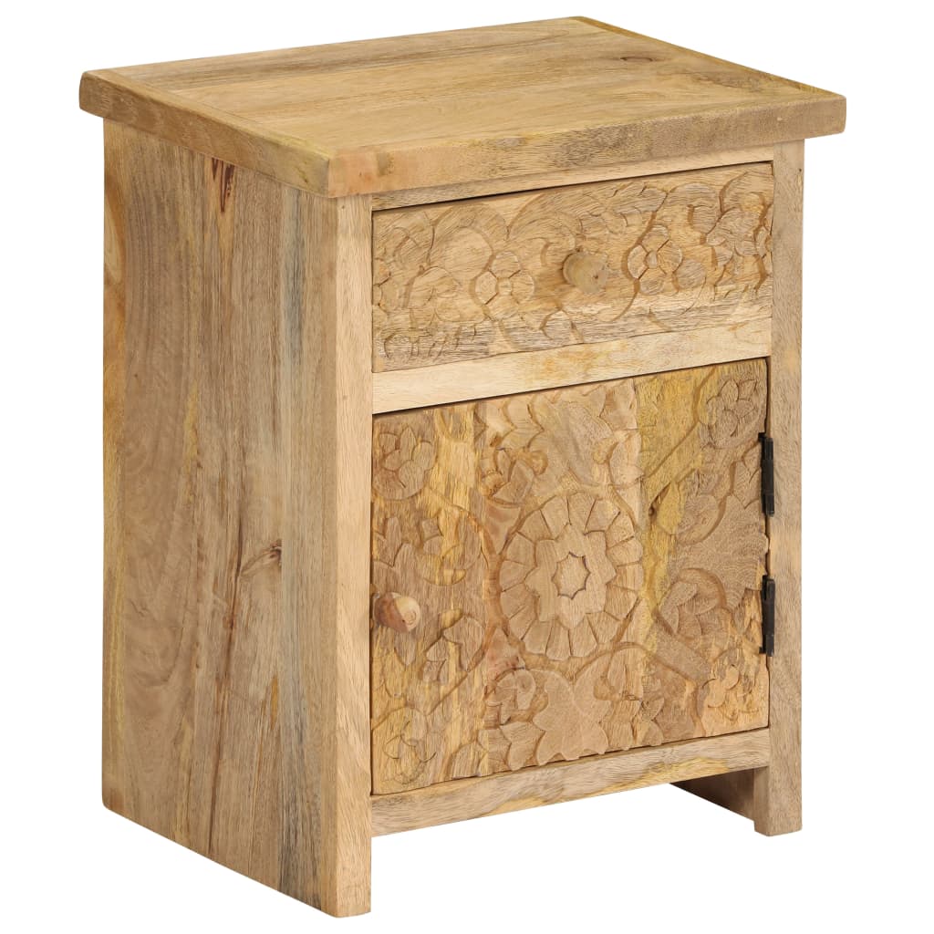 Bedside Table Solid Mango Wood 40x30x50 cm - OLBRIT