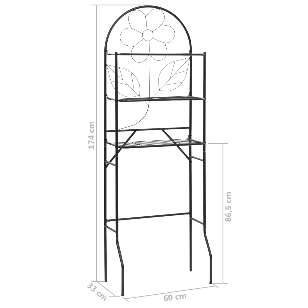 Toilet Rack Black 60x33x174 cm - OLBRIT