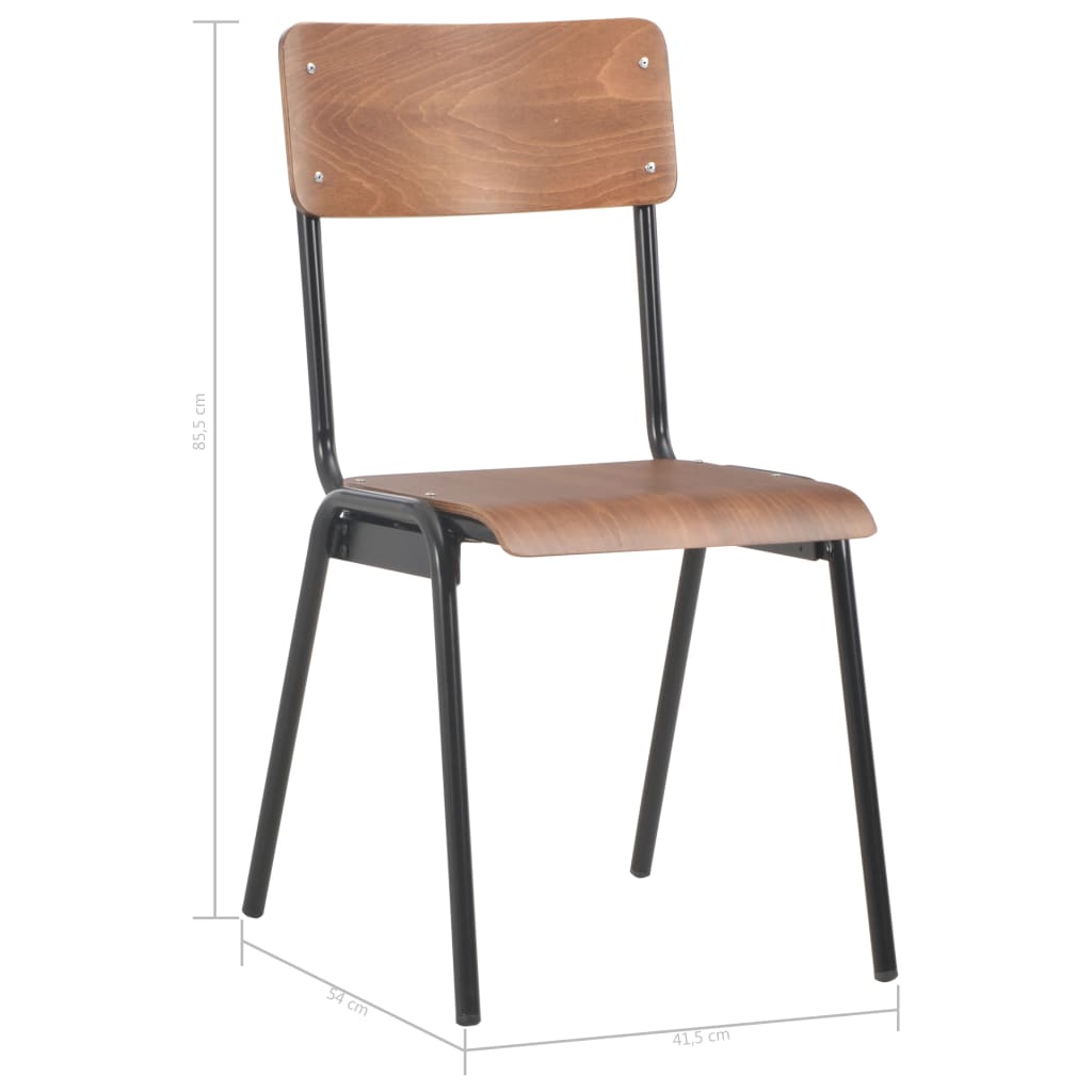 Dining Chairs 4 pcs Brown Solid Plywood Steel - OLBRIT