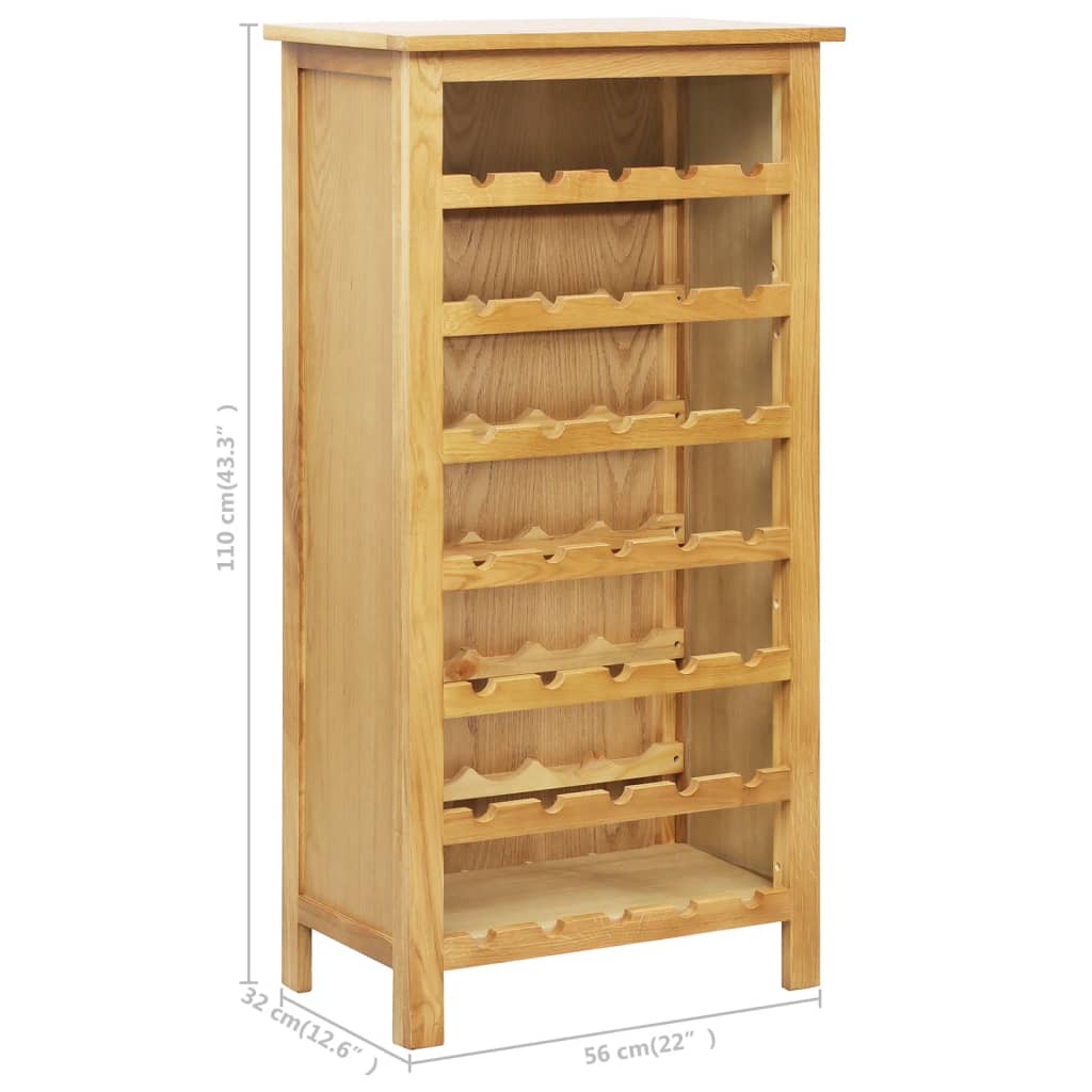 Wine Cabinet 56x32x110 cm Solid Oak Wood - OLBRIT