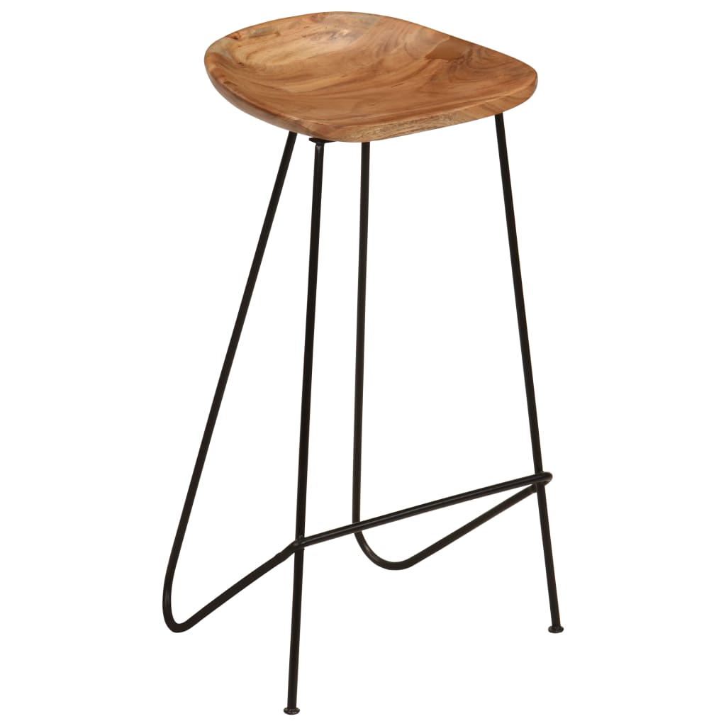 Bar Stools 2 pcs Solid Acacia Wood - OLBRIT