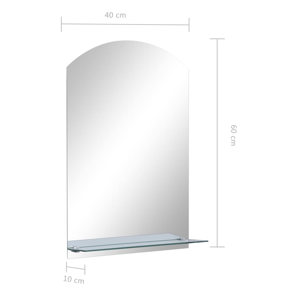 Wall Mirror with Shelf 40x60 cm Tempered Glass - OLBRIT
