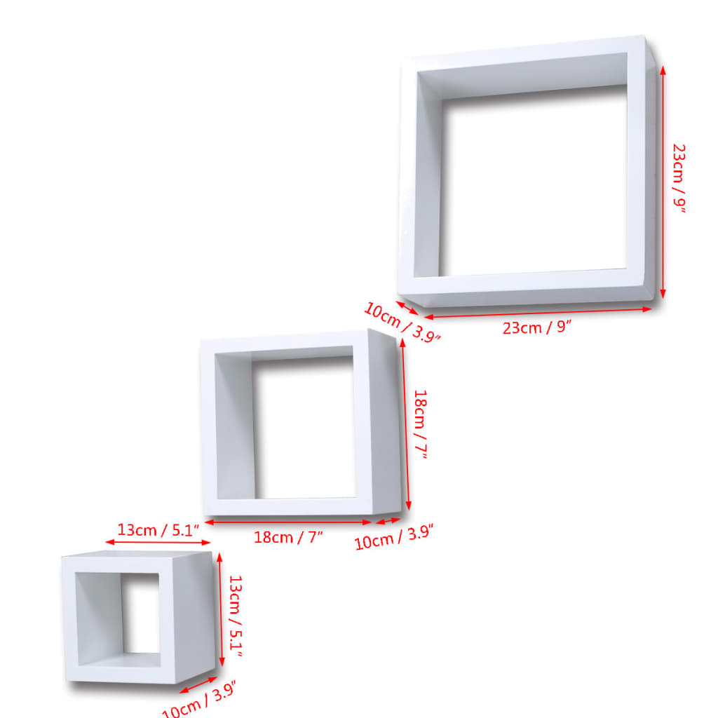 Cube Shelf Set of 3 White - OLBRIT