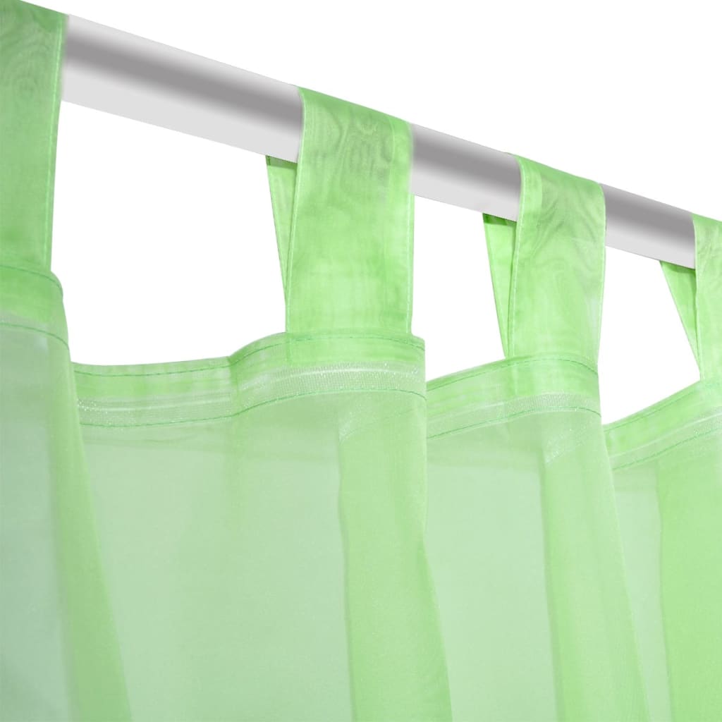 Apple Green Sheer Curtain 140 x 175 cm 2 pcs - OLBRIT