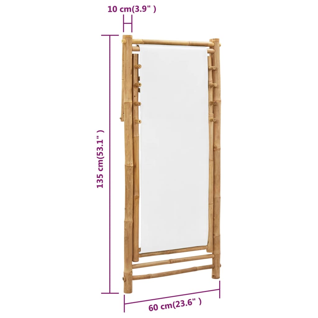 Outdoor Deck Chair Bamboo and Canvas - OLBRIT