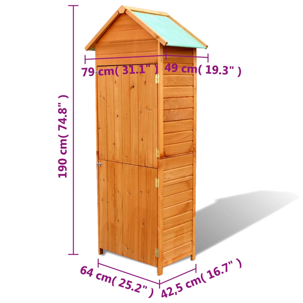 Garden Storage Cabinet Brown 42.5x64x190 cm - OLBRIT