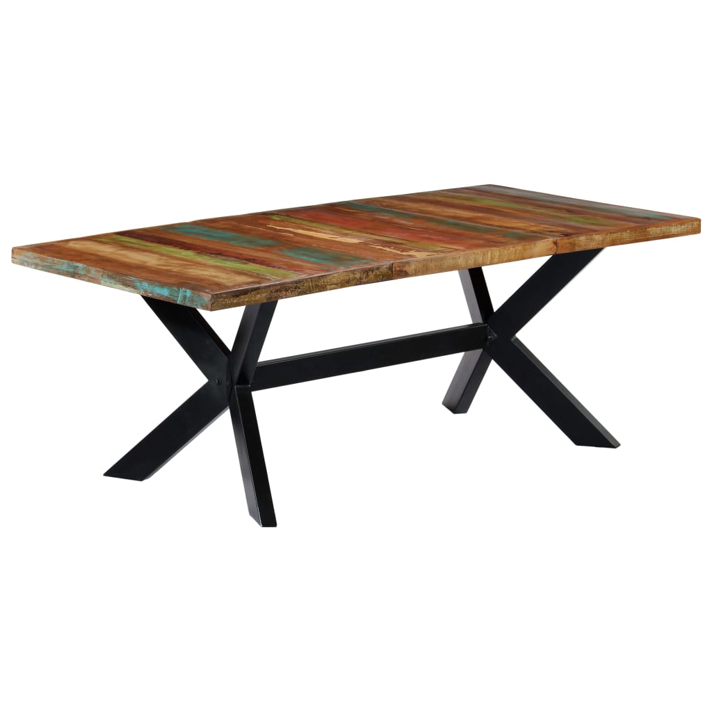Dining Table 200x100x75 cm Solid Reclaimed Wood - OLBRIT