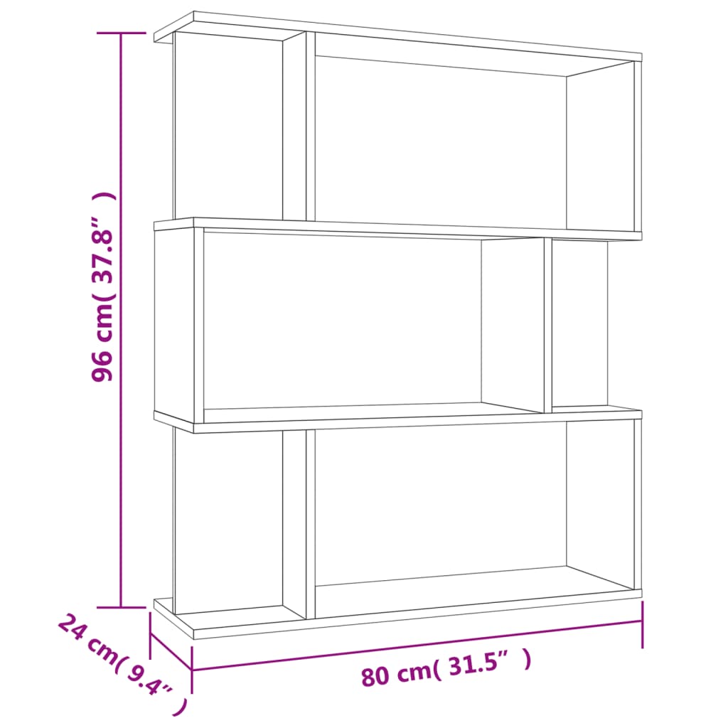 Book Cabinet/Room Divider Sonoma Oak 80x24x96 cm Engineered Wood - OLBRIT