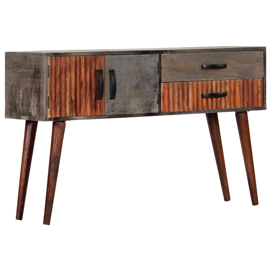 Console Table Grey 120x35x75 cm Solid Rough Mango Wood - OLBRIT