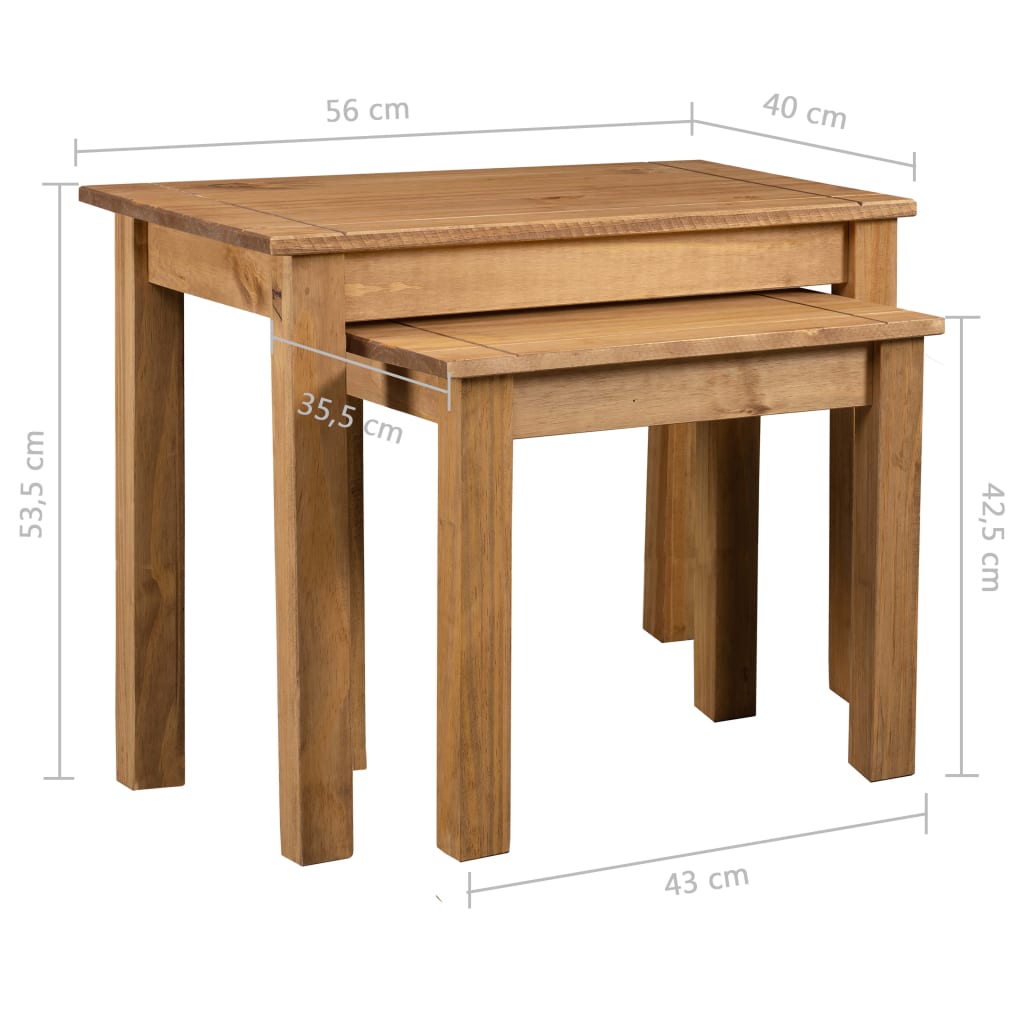 Nesting Tables 2 pcs Solid Pine Wood - OLBRIT