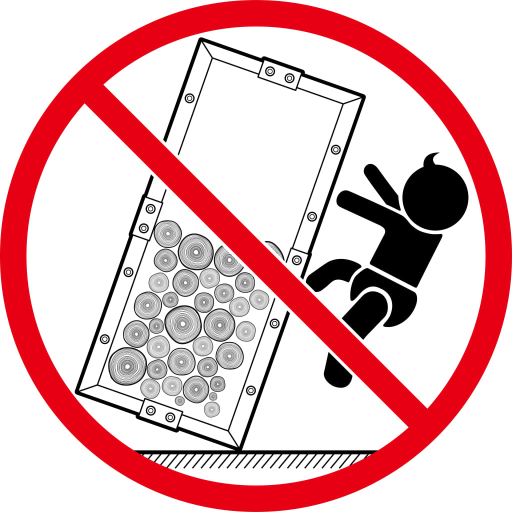 Firewood Rack with Base Black 37x37x113 cm Steel - OLBRIT