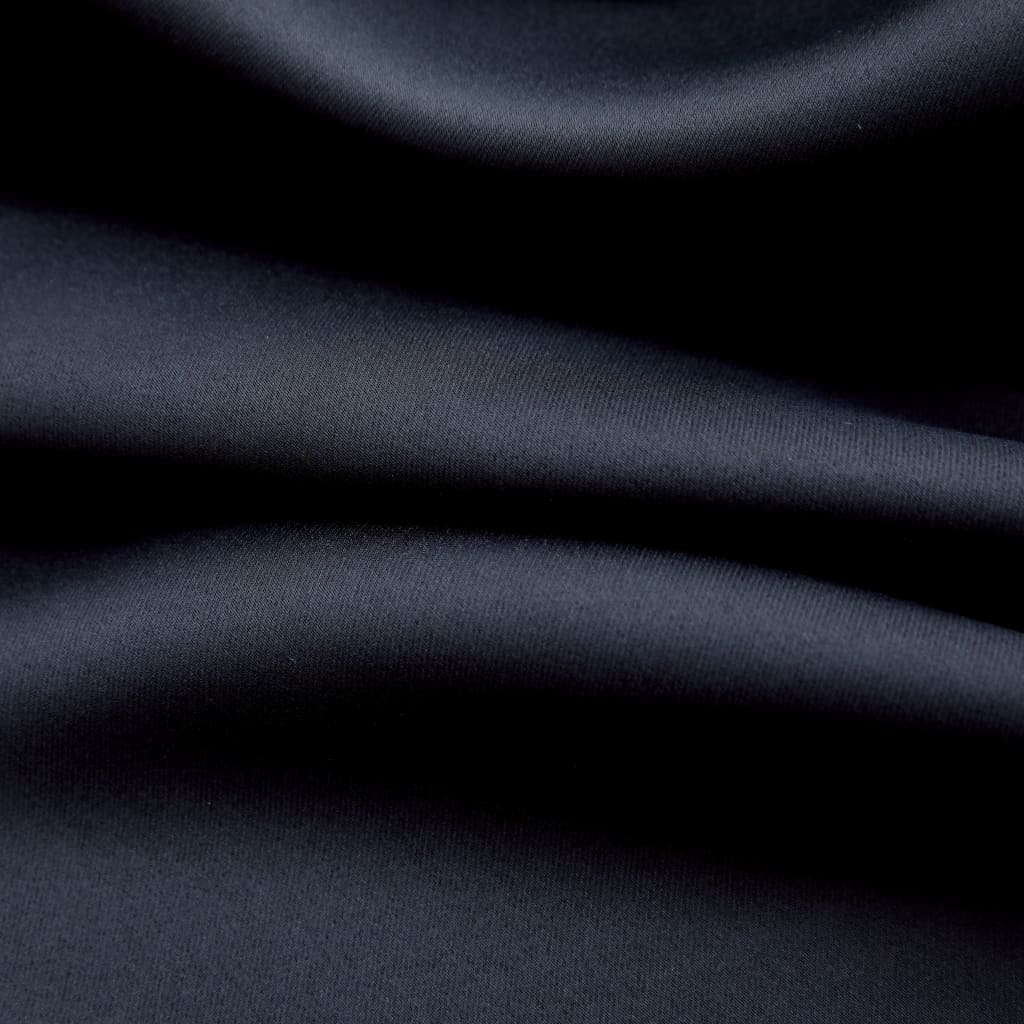 Blackout Curtain with Metal Rings Black 290x245 cm - OLBRIT