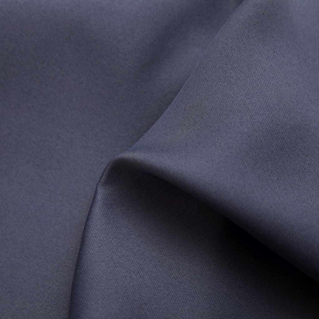 Blackout Curtains with Metal Rings 2 pcs Anthracite 140x225 cm - OLBRIT