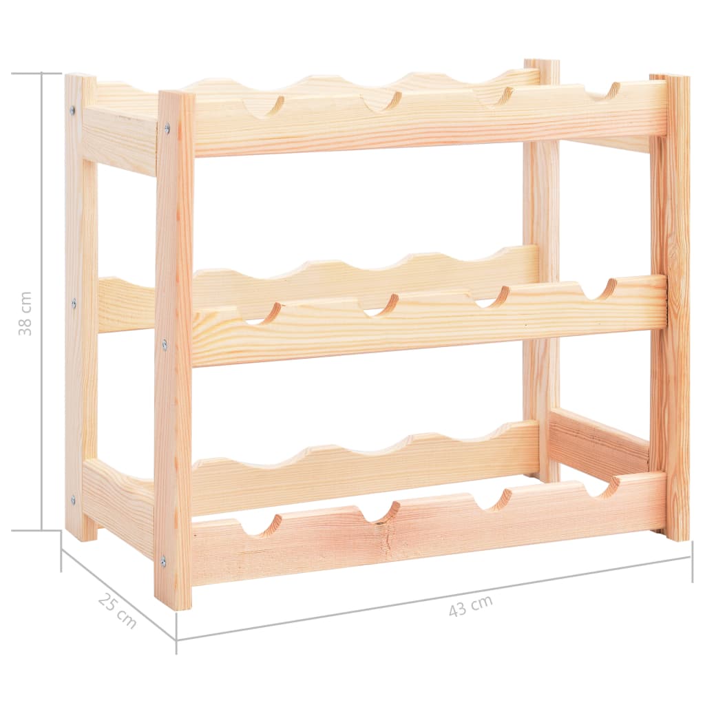 Wine Rack for 12 Bottles Pinewood - OLBRIT